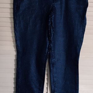 Fluorescent blue houndstooth pants